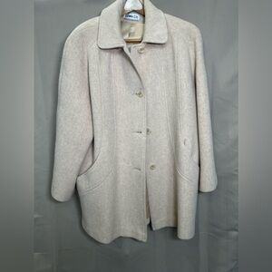 Vintage Herman Kay Tan Wool Blend Coat Classic Winter Jacket Size 10